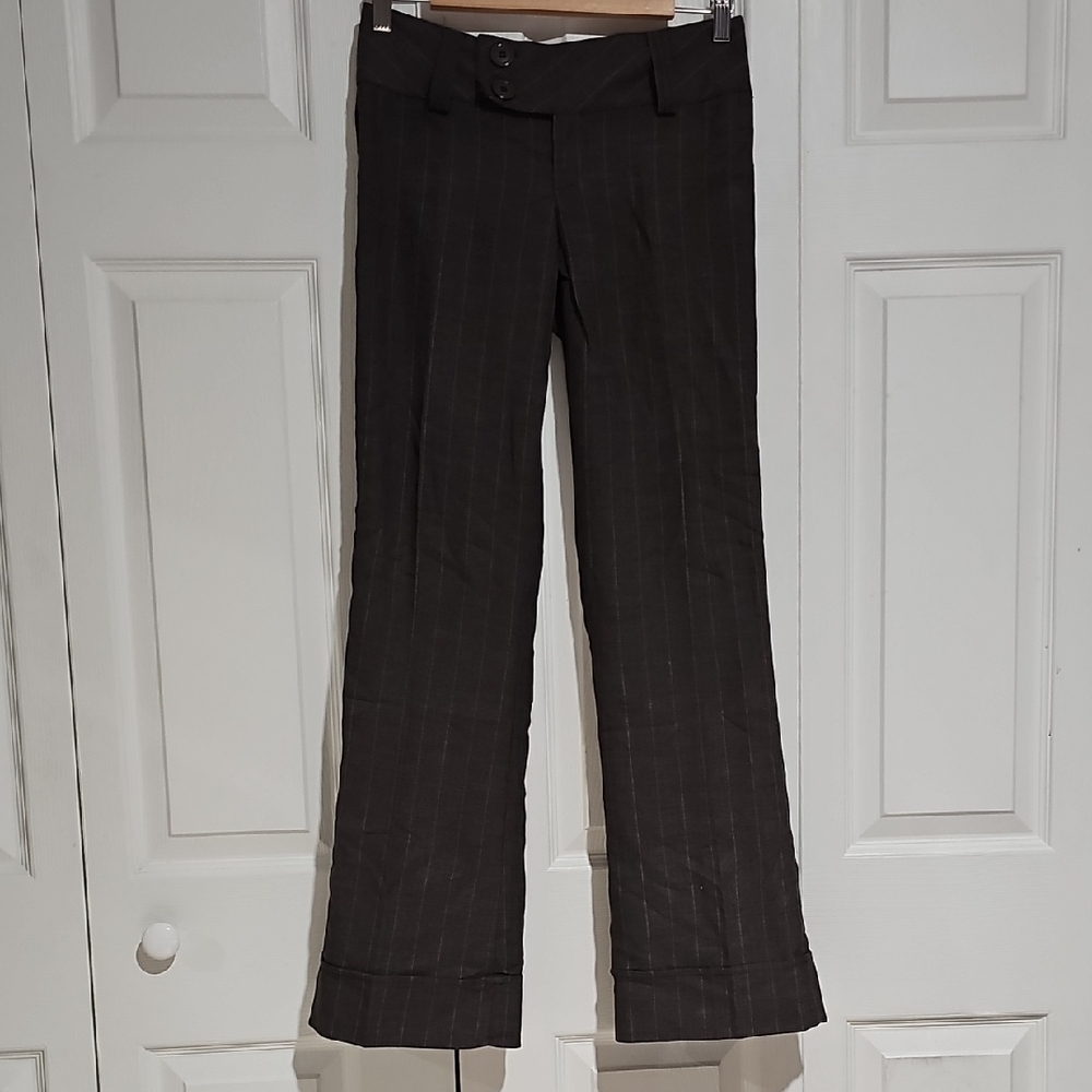 🤎 Spring Street Brown Pinstripe Dress Pants Bootcut Career Work Trousers